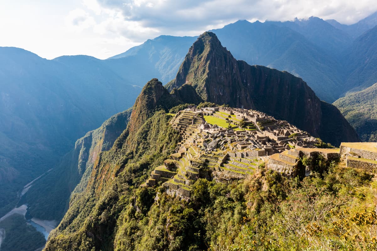 The classic view over Machu Picchu with Huayna Picchu behind